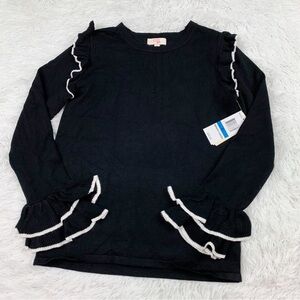 GB Girls long sleeve tipped sweater bell sleeve ruffle